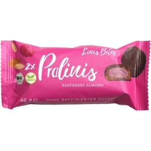 Lini's bites με γεύση σμέουρο και αμύγδαλο vegan χωρίς γλουτένη.